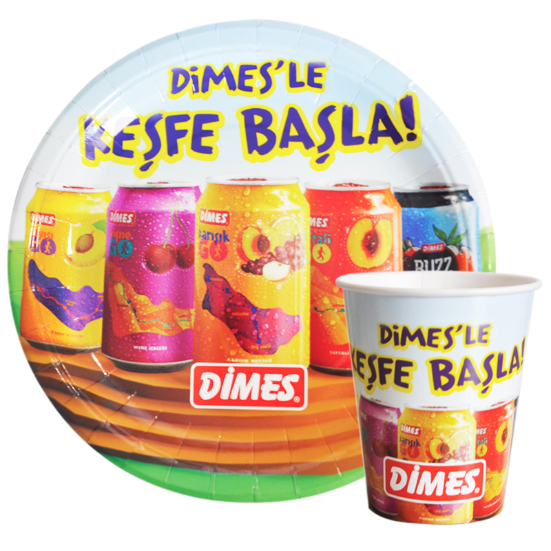 Dimes Paper Plate and Paper Cups