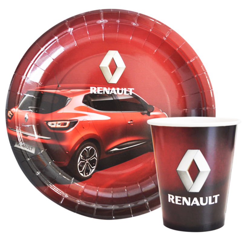 Renault Paper Plate and Paper Cups
